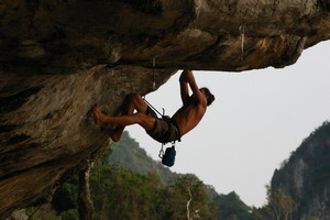 Climbing ton sai beach